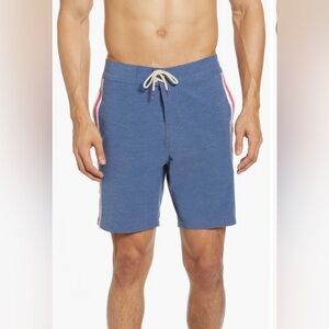 Faherty retro surf stripe board short blue 34 x 7